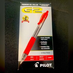 G2 Gel Red Gel Pens New in Box, Set includes 12 Bold 1.0 Pens